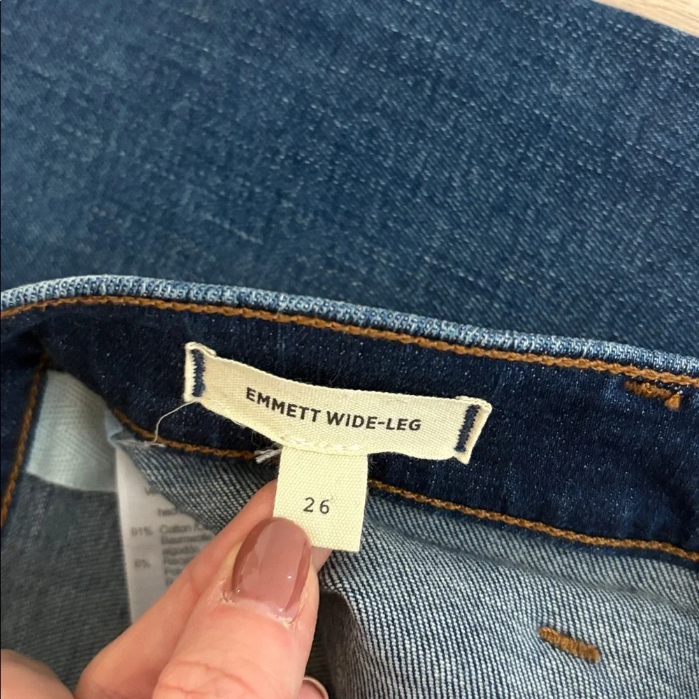 Madewell Emmett Wide Leg Jeans Women’s Size 26 Dark Wash - Picture 4 of 7